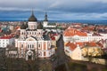 Aerial photo of beautiful old town of Tallinn, Estonia including Toompea, Alexander Nevsky Cathedral and St. Mary`s Cathedral Royalty Free Stock Photo