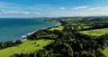 Aerial photo of the Beautiful Picturesque Glens of Co Antrim Northern Ireland