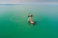 Aerial photo of beautiful pirate ship