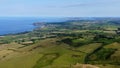 Aerial photo of Beautiful Scenery of Rocks Mountains and Sea at the North Coast of Ireland