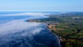 Aerial photo of Beautiful Scenery of Rocks Mountains and Sea at the North Coast of Ireland