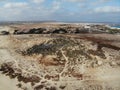 Aerial photo of the beautiful town and. Hotels at Cape Verde, Capo Verde taken with a drone on a bright sunny day Royalty Free Stock Photo