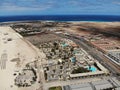 Aerial photo of the beautiful town and. Hotels at Cape Verde, Capo Verde taken with a drone on a bright sunny day Royalty Free Stock Photo