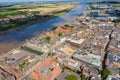 Aerial photo of the beautiful town of King`s Lynn a seaport and market town in Norfolk, England UK showing the main town centre