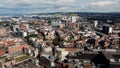 Aerial photo of Belfast City Skyline Cityscape in Northern Ireland