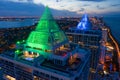 Aerial photo Blue and Green Diamond Miami Beach rooftop Royalty Free Stock Photo