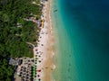 Aerial photo of Brazilian beach Prainhas do Pontal de Atalaia in Arraial do Cabo in the Brazilian state of Rio de