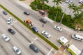 Aerial photo of a car accident with police directing traffic