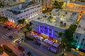 Aerial photo of the Cardozo Hotel Ocean Drive South Beach Miami FL Royalty Free Stock Photo