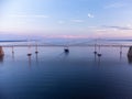 Cargo Vessel Passing Under The Chesapeake Bay Bridge Royalty Free Stock Photo