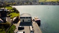 Aerial photo of Carlingford Adventure centre Sailing Club Carlingford Harbour and Lough County Louth on Irish Sea Ireland