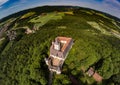 Aerial photo of castle Greifenstein at the franconian suisse