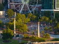 Aerial photo Centennial Olympic Park Fountain of Rings Atlanta GA Summer 2023