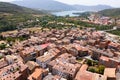 Aerial photo of city Puebla de Segur on day. Spain