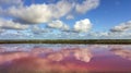 Clouds reflecting in the pink lake 04 Royalty Free Stock Photo