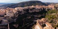 Aerial photo of Cuenca with view of medieval buildings