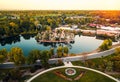 Aerial photo of Denver city park Duck Lake Royalty Free Stock Photo