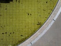 Aerial photo of the edge of an abandoned swimming pool, climate change concept Royalty Free Stock Photo