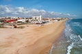 Aerial photo empty sandy coastline of Costa Blanca, Spain