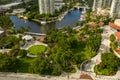 Aerial photo Esplanade Park Fort Lauderdale on the river Royalty Free Stock Photo