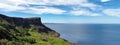 Aerial photo of Fair Head by the Atlantic Ocean on North Coast Antrim Northern Ireland Royalty Free Stock Photo