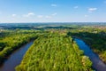 Aerial photo about the famous backwater of Tisza river, next to Toserdo. Hungarian name is Lakiteleki-Holt-Tisza.