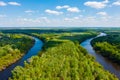 Aerial photo about the famous backwater of Tisza river, next to Toserdo. Hungarian name is Lakiteleki-Holt-Tisza.