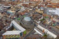 Aerial photo of the famous Leeds Corn Exchange a Victorian building in West Yorkshire, England, which was designed by Cuthbert Royalty Free Stock Photo