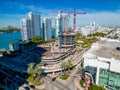 Aerial photo Five Park construction site Miami South Beach