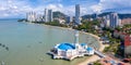 Aerial photo of the Floating Mosque panorama on Penang island in Malaysia Royalty Free Stock Photo