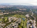 Aerial photo of golf fields. Costa Blanca, Spain Royalty Free Stock Photo