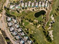 Aerial photo of golf fields. Costa Blanca, Spain Royalty Free Stock Photo