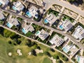 Aerial photo of golf fields. Costa Blanca, Spain Royalty Free Stock Photo