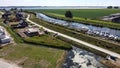 Aerial photo of the harbor in Numansdorp from South Holland beside the Haringvliet.