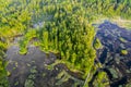 Aerial photo high above the Cheam Lake Wetlands Regional Park, Rosedale, British Columbia, Canada Royalty Free Stock Photo