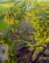 Aerial photo high above the Cheam Lake Wetlands Regional Park, Rosedale, British Columbia, Canada Royalty Free Stock Photo