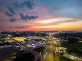 Aerial photo highway I45 heading into Downtown Houston Texas