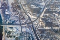 Aerial photo of highway intersection Royalty Free Stock Photo