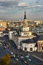 Aerial photo of the historical Moscow building of Kazanskiy railway station Royalty Free Stock Photo