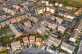 Aerial photo of the housing estates and suburban area of the town of Swarcliffe in Leeds Royalty Free Stock Photo