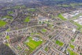 Aerial photo of the housing estates and suburban area of the town of Swarcliffe in Leeds Royalty Free Stock Photo