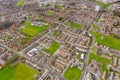 Aerial photo of the housing estates and suburban area of the town of Swarcliffe in Leeds Royalty Free Stock Photo