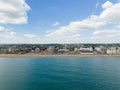 Aerial photo Hove Beach Huts Brighton Royalty Free Stock Photo
