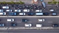 Aerial photo of Jakarta hectic traffic at peak hour Royalty Free Stock Photo