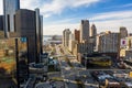 Aerial photo Jefferson Avenue Downtown Detroit Michigan USA