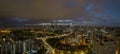 Aerial Photo of Kuala Lumpur Elevated Highway DUKE with City Skyline in Malaysia at Blue Hour. Royalty Free Stock Photo