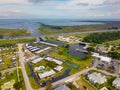 Aerial photo Lake Okeechobee FL campgrounds Royalty Free Stock Photo