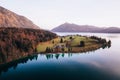 Aerial Photo of Lake Walchensee, behind Jochberg, Upper Bavaria, Germany Europe