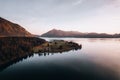 Aerial Photo of Lake Walchensee, behind Jochberg, Upper Bavaria, Germany Europe