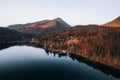 Aerial Photo of Lake Walchensee, behind Jochberg, Upper Bavaria, Germany Europe